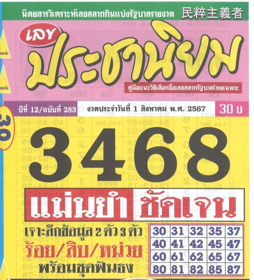 นิตยสารหวยประชานิยมแม่นยำชัดเจน